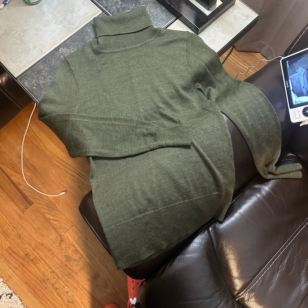 J. Crew Olive Green Turtleneck Sweater